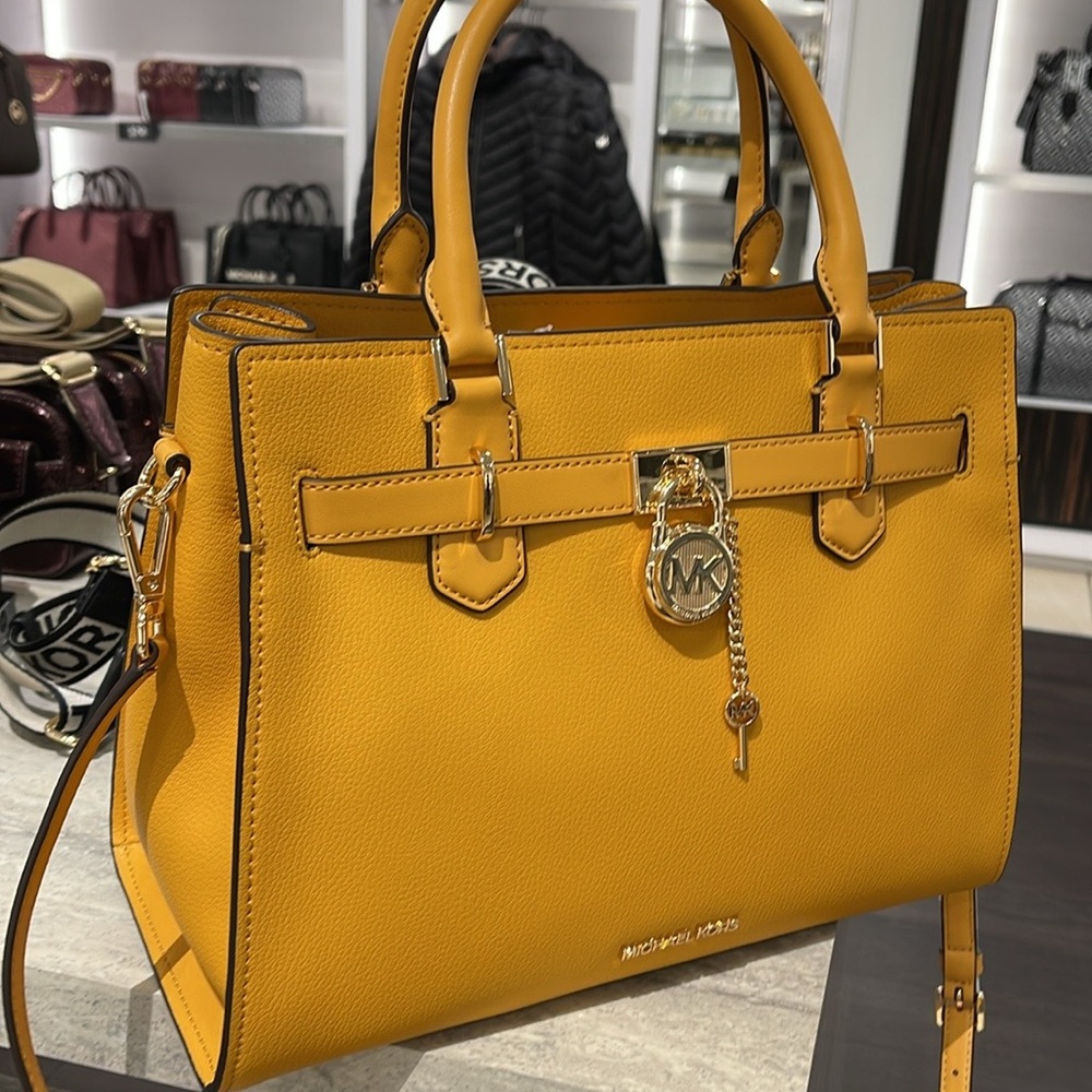 MICHAEL KORS HAMILTON MEDIUM SATCHEL 
 COLOR: GOLDEN ROD
NWT - Picture 15 of 16